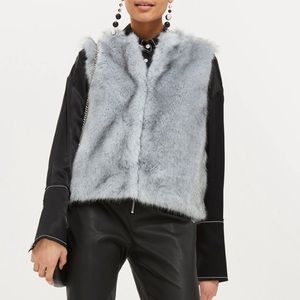 Topshop Gray Faux Fur Vest!